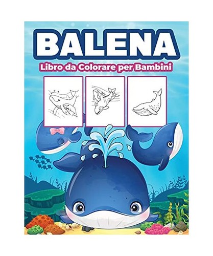 Balena libro colorare - da, per