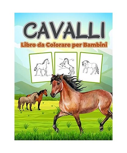 Cavalli libro colorare - cavalli,