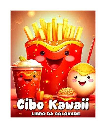 Cibo kawaii libro colorare - cibo,